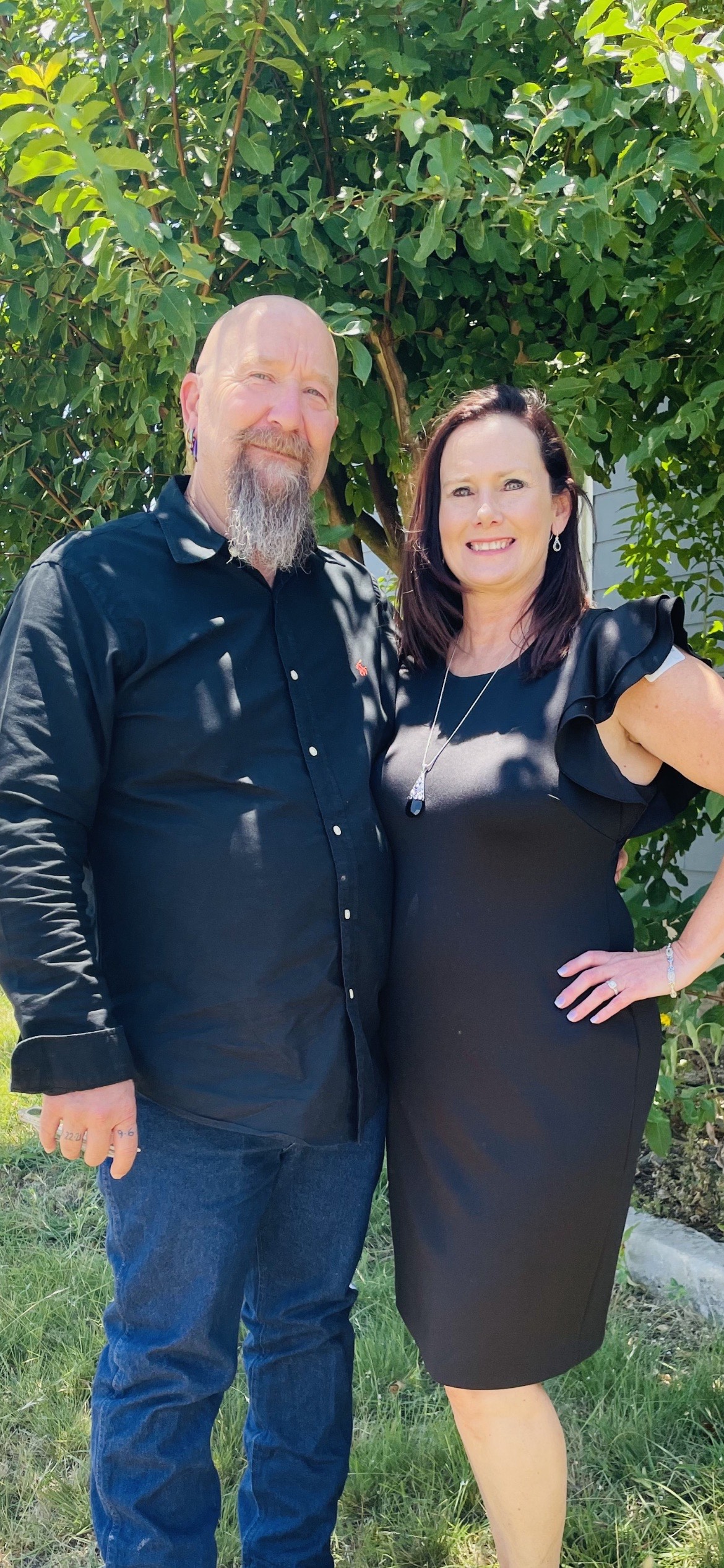 Tom and me in black dress